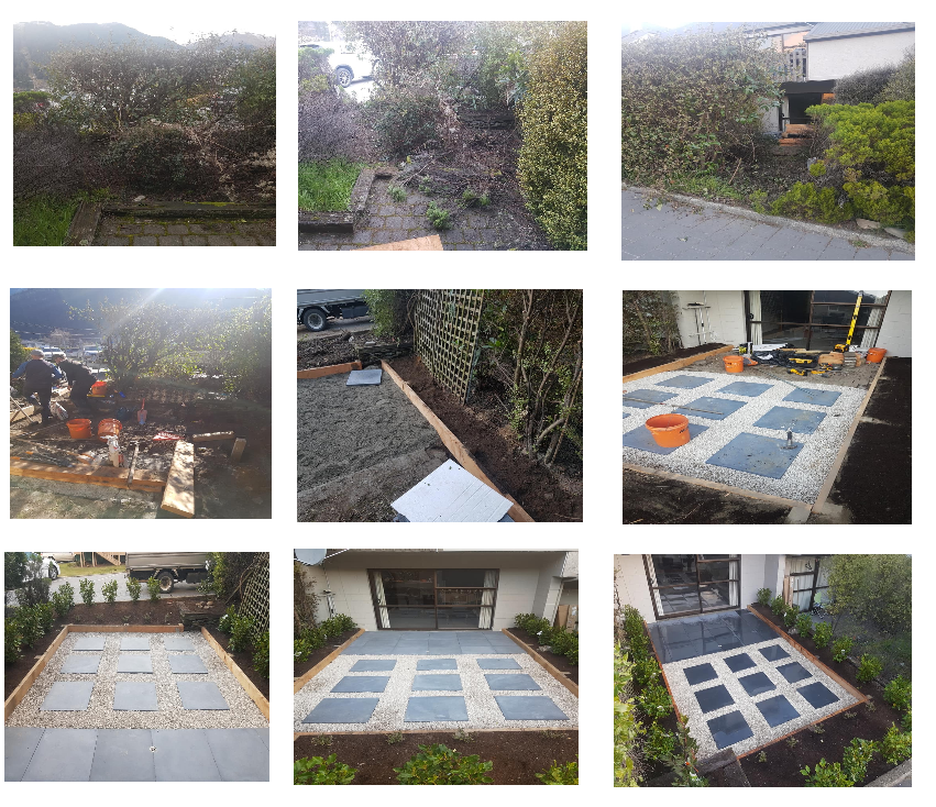 3 before, 3 during and 3 after shots of a complete garden transformation completed recently.