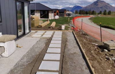paving slabs layed on level ground